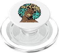I Am My Ancestors Dreams Afro Black Queen Vintage Turquoise PopSockets PopGrip for MagSafe