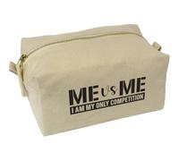 'I Am My Only Competition Motivational Text' Canvas Wash Bag/Makeup Case (CS00042412)