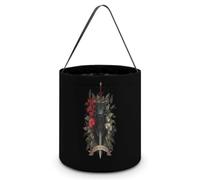 I Am No Man Hallowee Bucket Candy Bags Canva Tote Bag | Portable Reusable Easter Basket Tricking or Treating Party Handbags