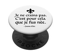 I Am Not Afraid I Was Born To Do This Joan of Arc Black Ink PopSockets Adhesive PopGrip