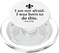 I Am Not Afraid I Was Born To Do This Joan of Arc Ink Black PopSockets PopGrip for MagSafe