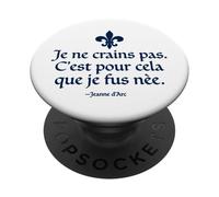 I Am Not Afraid I Was Born To Do This Joan of Arc Navy Ink PopSockets Adhesive PopGrip