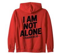 I Am Not Alone Uplifting - Retro Bible Verse Christian Faith Zip Hoodie