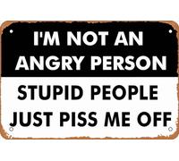 I Am Not An Angry Person People Just Piss Me Off Vintage Metal Tin Sign Wall Decor Poster Funny Farm Tin Sign Bathroom Decor Art Garden Bar Man Cave Decor 8x5.5 Inch