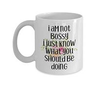 I am not bossy I just Know what you should be doing, Sarcastic Novelty Work Mugs, Birthday Mug Gifts for Boss, Manager, Colleague, Supervisor, Team Lead, Leader, Funny Office Coffee Mug - wm2308