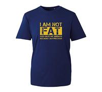I Am Not Fat God Gave Me Airbag T-Shirt, Because I Am Precious Funny Unisex Kids Adults Top (Navy, XL)