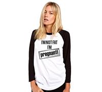 I am Not Fat I'm Pregnant Women's Baseball Top - White/Black Large