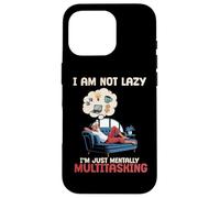 I Am Not Lazy Im Just Mentally Multitasking Funny Lazy Guy Case for iPhone 16 Pro