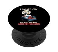 I Am Not Lazy Im Just Mentally Multitasking Funny Lazy Guy PopSockets Adhesive PopGrip