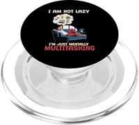I Am Not Lazy Im Just Mentally Multitasking Funny Lazy Guy PopSockets PopGrip for MagSafe