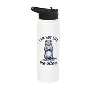 I Am Not Like The Otters Funny Introvert Pun Stainless Steel Insulated Water Bottle
