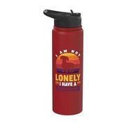 I am not Lonely I Have a Dachshund Stainless Steel Insulated Water Bottle