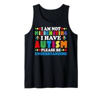 i am not Misbehaving Have Autism Awareness Autistic Kids Tank Top