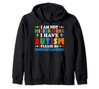 i am not misbehaving have autism awareness autistic kids Zip Hoodie