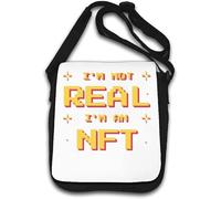 I Am Not Real I Am NFT Retro Pixel Art Shoulder Bag White