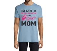 I Am Not Regular Mom I Am A Cheer Mom Crew Neck Cotton Men's T-Shirt Light Blue Small