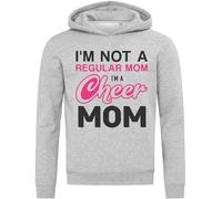 I Am Not Regular Mom I Am A Cheer Mom Hooded Sweatshirt Hoodie Cotton Blend Gray XXX-Large