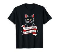 I Am Not Single I Have A Cat Funny Cat Lover Tattoo Art T-Shirt