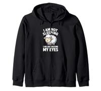 I Am Not Sleeping I Am Just Resting My Eyes Funny Sheep Zip Hoodie