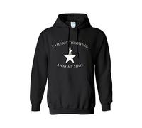 I Am Not Throwing Away My Shot Black Medium Hoodie | Inspirational Quote Hoodie | Motivational Graphic Sweatshirt | Unisex Black Pullover Hoodie for Men & Women | Broadway Fan Gift Idea