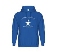 I Am Not Throwing Away My Shot Royal Medium Hoodie | Inspirational Quote Hoodie | Motivational Graphic Sweatshirt | Unisex Royal Pullover Hoodie for Men & Women | Broadway Fan Gift Idea