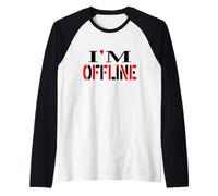 I AM Offline Busy Touching Grass : Large Bold Graphic Text Raglan Baseball Tee