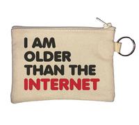 I Am Older Than The Internet Key Chain Coin Purse Beige