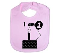 I Am One 1st Birthday Funny Feeding Bib Present Pink