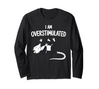 I Am Overstimulated Possum Funny Cute Animal Saying Long Sleeve T-Shirt