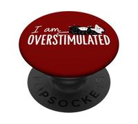 I Am Overstimulated Possum Funny Cute Animal Saying PopSockets Adhesive PopGrip