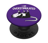 I Am Overstimulated Possum Funny Cute Animal Saying PopSockets Adhesive PopGrip