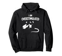I Am Overstimulated Possum Funny Cute Animal Saying Pullover Hoodie