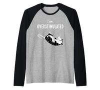 I Am Overstimulated Possum Funny Cute Animal Saying Raglan Baseball Tee