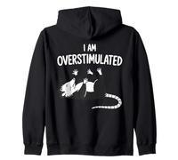 I Am Overstimulated Possum Funny Cute Animal Saying Zip Hoodie