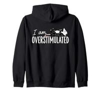 I Am Overstimulated Possum Funny Cute Animal Saying Zip Hoodie