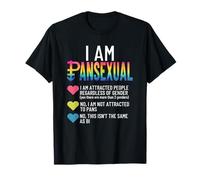 I Am Pansexual - LGBTQIA Pride Rainbow Hearts - Definition Short Sleeve T-Shirt