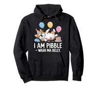 I am Pibble Dog Puppy Wash Clean My Belly Meme Pit Bull Dog Pullover Hoodie