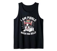 I am Pibble Dog Puppy Wash Clean My Belly Meme Pit Bull Dog Tank Top