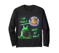 i am pibble wash My Belly Alien Dog Funny Meme Cute Long Sleeve T-Shirt