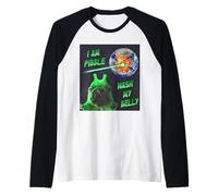 i am pibble wash My Belly Alien Dog Funny Meme Cute Raglan Baseball Tee