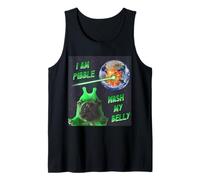 i am pibble wash My Belly Alien Dog Funny Meme Cute Tank Top