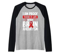 I Am Proof Brain Aneurysm Awareness Survivor Raglan Baseball Tee