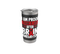 I Am Proof Brain Aneurysm Awareness Survivor Stainless Steel Insulated Tumbler