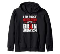 I Am Proof Brain Aneurysm Awareness Survivor Zip Hoodie