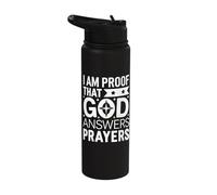 I Am Proof that God Answers Prayers Stainless Steel Insulated Water Bottle