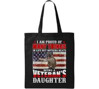 I Am Proud Of Many Things In Life But Nothing Beats Being A Veteran's Daughter Natural Ecological Cotton Tote Bag Black