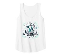 I Am Really A Mermaid: Whimsical Ocean Fantasy Tank Top, Women, White, Medium