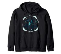 I Am Really A Mermaid: Whimsical Ocean Fantasy Zip Hoodie, Adult Unisex, Black, Small