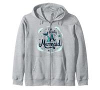 I Am Really A Mermaid: Whimsical Ocean Fantasy Zip Hoodie, Adult Unisex, Heather Grey, Medium