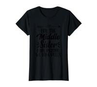 I Am Reason We Have Rules Middle Adult 3 Sisters Matching Value Graphic T-Shirt, Women, Black, M